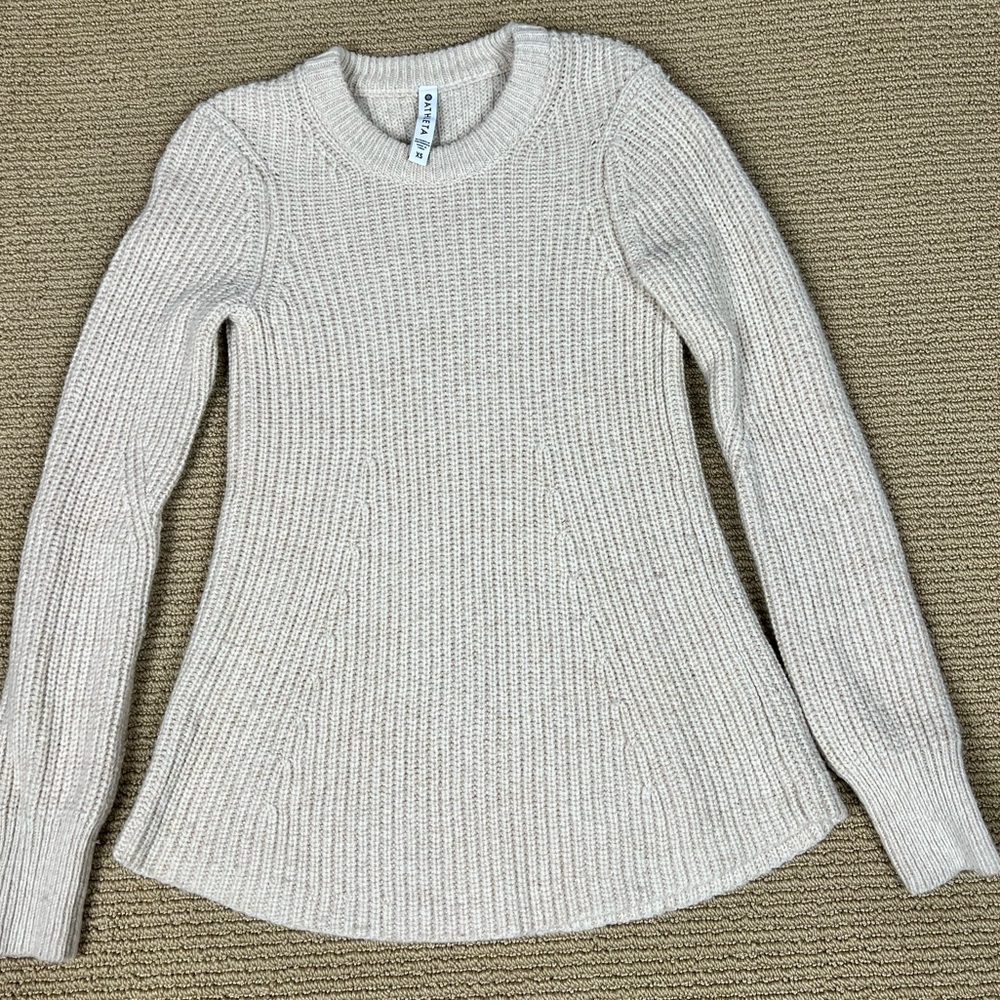 Athleta Wool‎ Sierra Crew Sweater Coconut XS